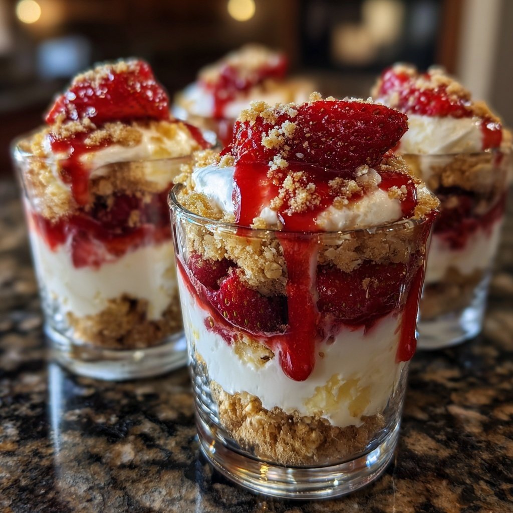 Strawberry Cheesecake Oat Parfaits