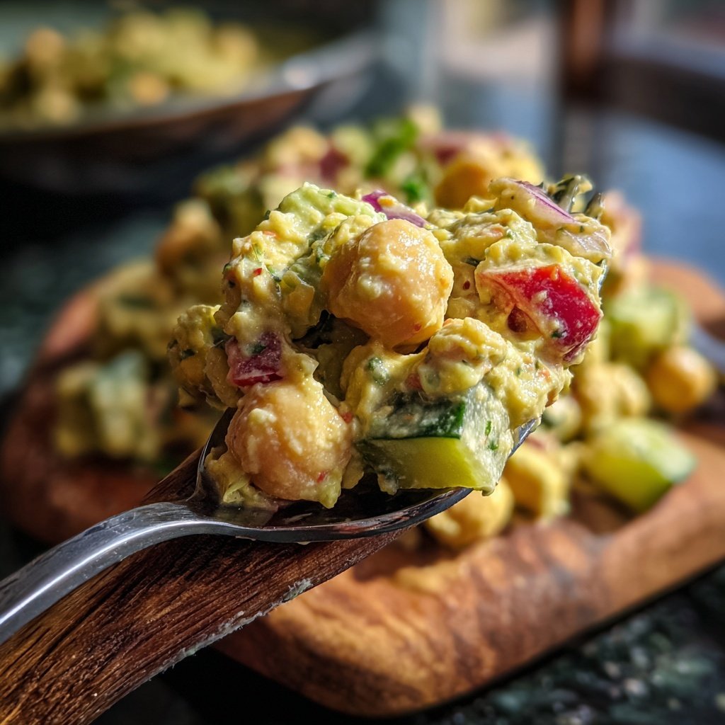 Healthy & Light Avocado Chickpea Salad
