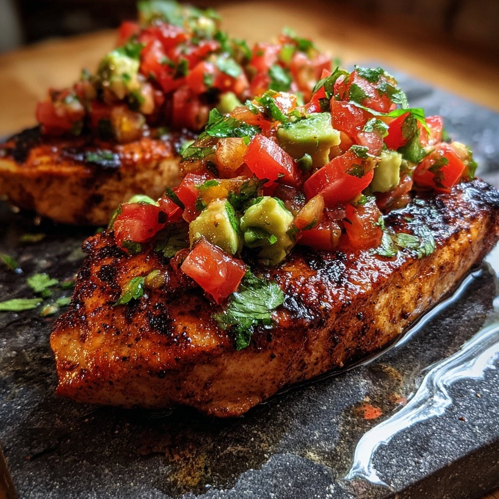 Healthy Grilled Chicken With Avocado Salsa