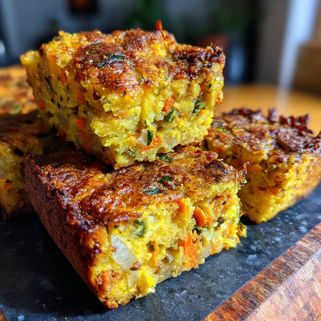 Crispy Polenta Veggie Squares